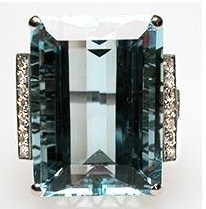 Luxury Natural Aquamarine & Diamond Cocktail Ring photo 3