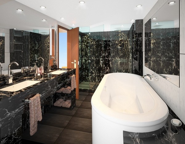Penthouse Spa Suite – bathroom, aboard Seabourn Quest