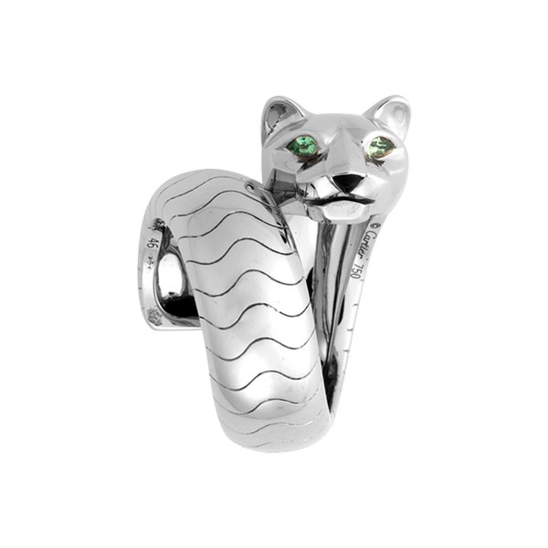 Cartier Panthère ring in white gold, tsavorites, onyx (,200)