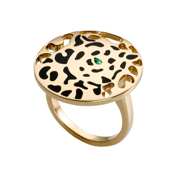 Cartier Panthère ring in yellow gold, tsavorite, lacquer (,800)