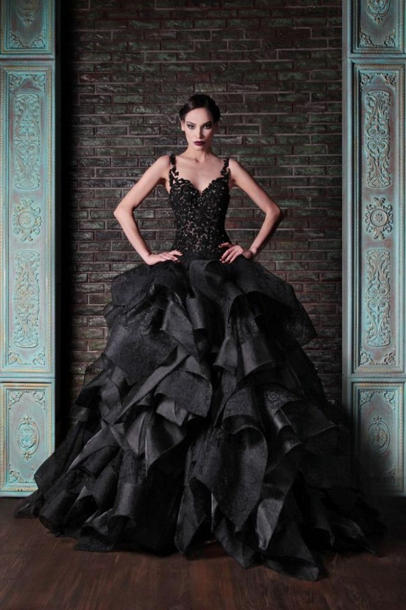 Rami Kadi Black Bridal Dress 2015
